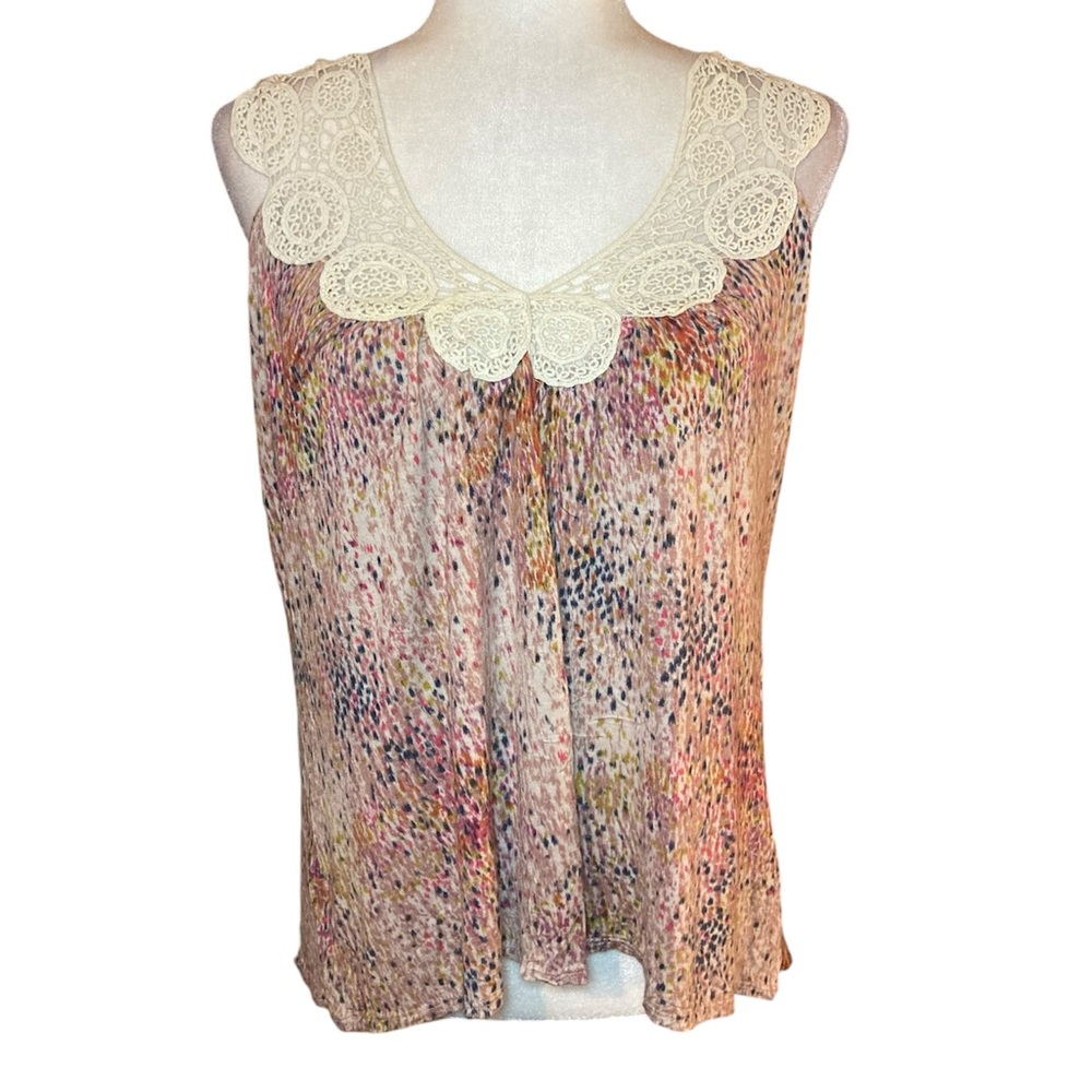 Lace collar tank top
